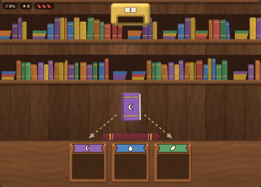 Shelf Sort minigame being played
