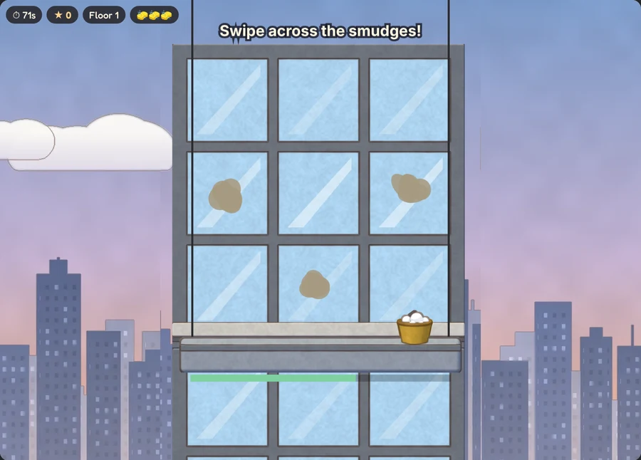 Window Washer minigame being played